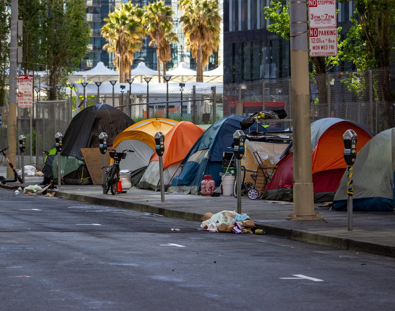 Homeless Tent Camp Urban Street